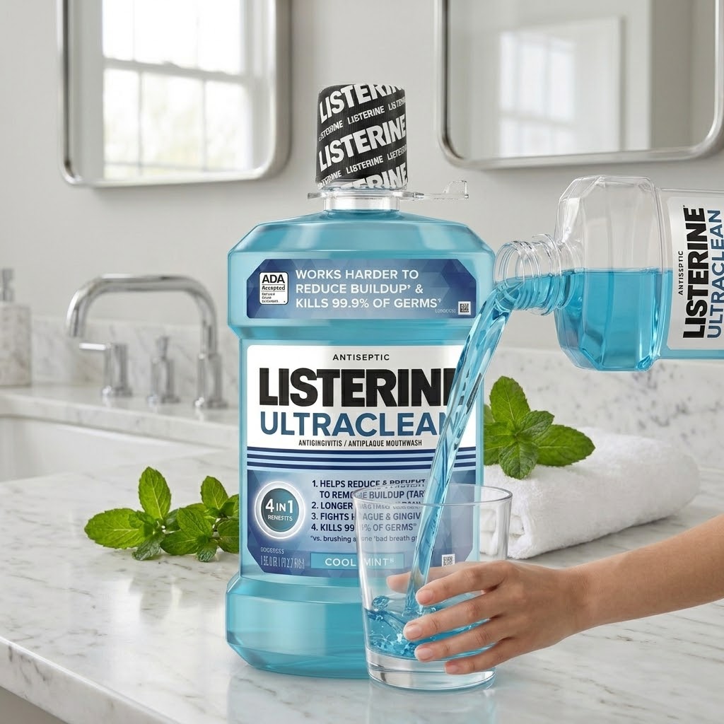 Listerine UltraClean Coolmint Mouthwash, 1.5 Liter