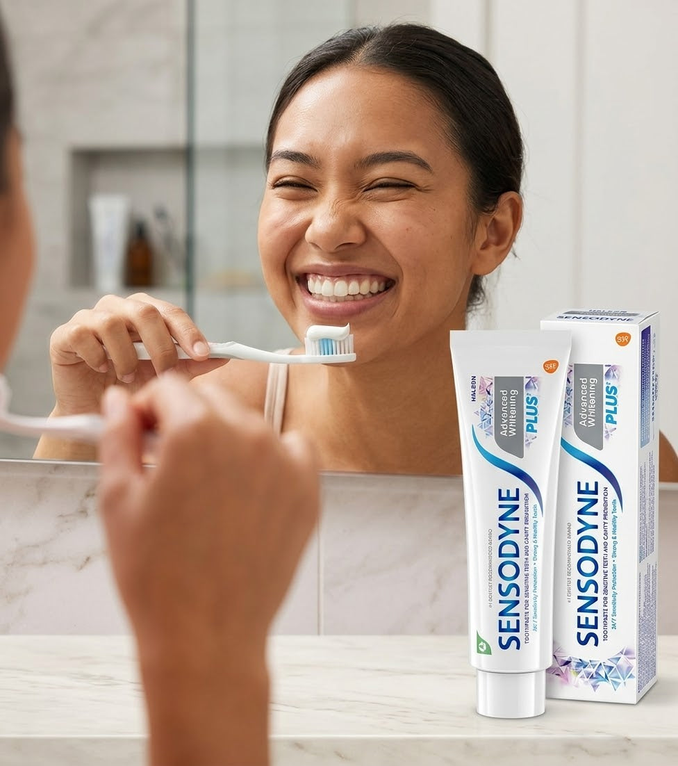 SENSODYNE Advanced Whitening Toothpaste, 6.5 oz, 4-pack